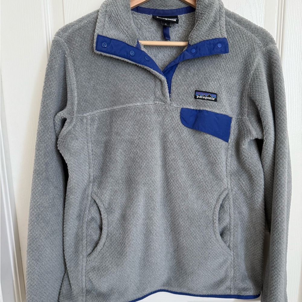 Patagonia Purple and Gray Fleece Pullover